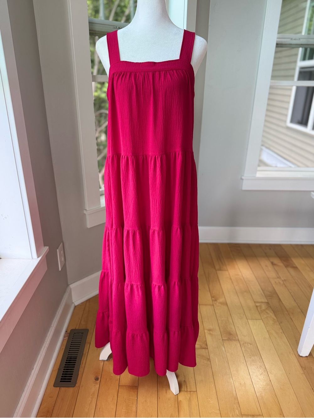 Max Studio Red Tiered Maxi Dress Size Small